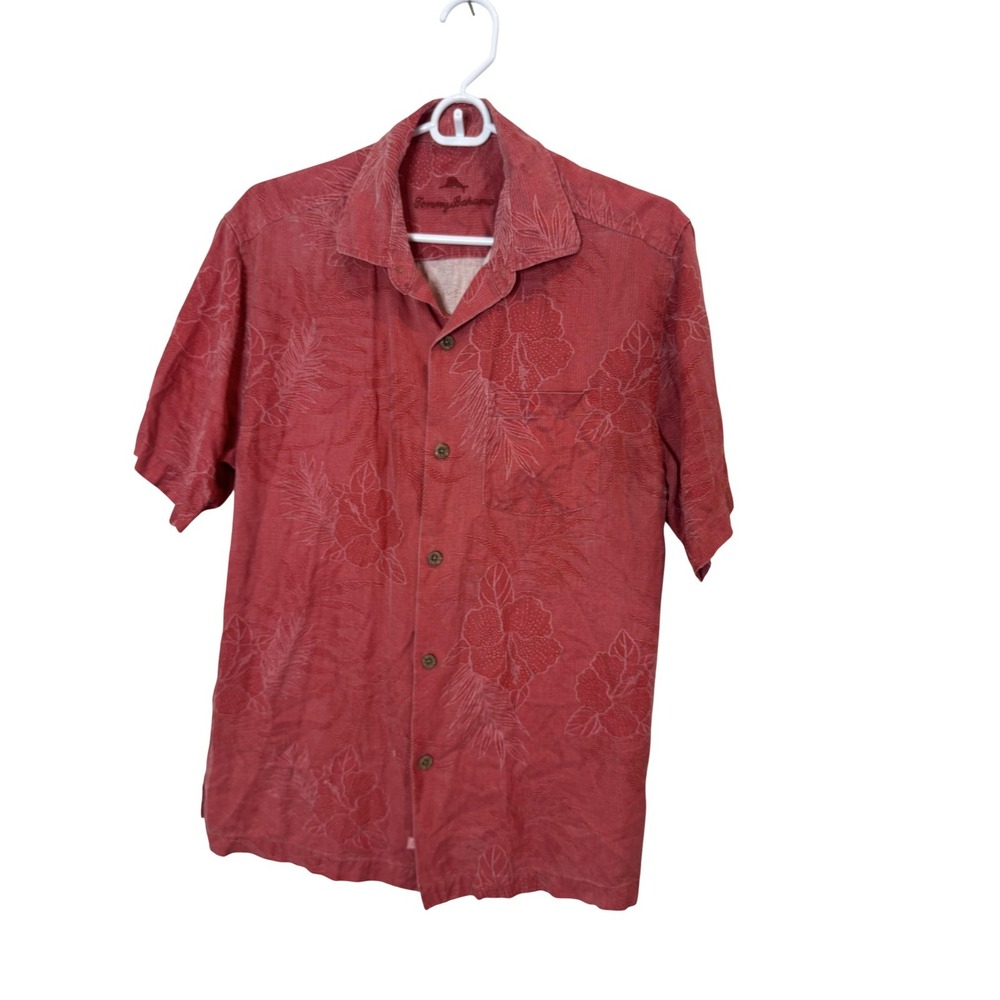 Tommy Bahama Red Floral Short-Sleeve Button-Down Shirt